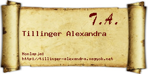 Tillinger Alexandra névjegykártya